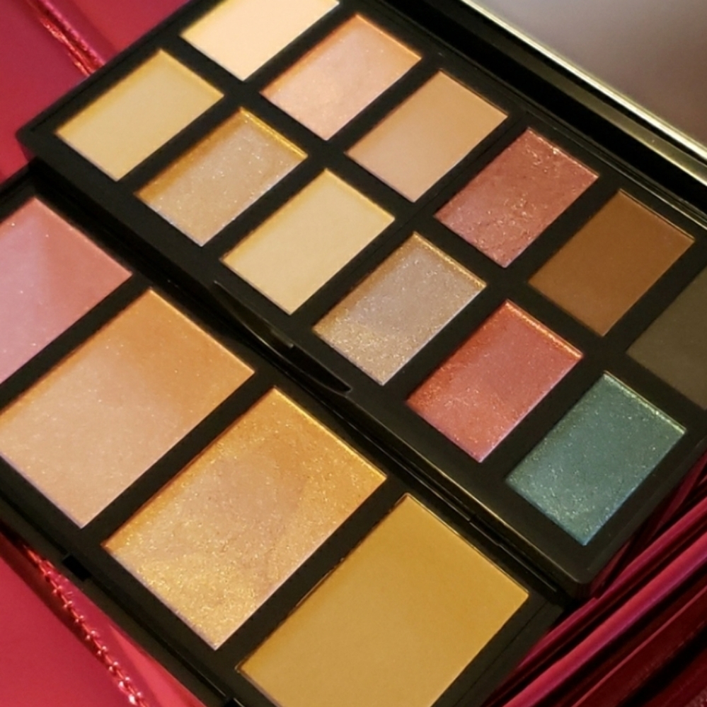 LANCÔME EYE & CHEEK PALETTE IN ONE & DUAL ENDED MAKEUP SHADOW & BLUSH BRUSH